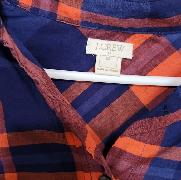 J.Crew Plaid Button Down Womens Size XS - Picture 3 of 6